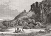 ETHIOPIA. Village under the Hintalo amba 1868 old antique print picture