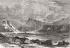 ETHIOPIA. View fortified post of Adigerat 1868 old antique print picture