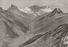 NEW ZEALAND. Mount Earnslaw, South Island, nearly 10, 000 feet high 1887 print