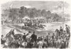 SPAIN. Steeplechase with gentlemen riders at Madrid 1864 old antique print