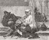 ROME. Fine arts-Pilgrims at the foot of the Obelisk of sixtus v, at Rome c1850