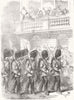 MILITARIA. Return of the Guards-The Welcome in Parliament-street 1856 print