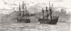 SICILY. HMS Invincible towing derelict ship Giorgio Boscorich into Palermo 1880