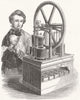ENGINEERING. Hjorth's Electro-Magnetic Motive Engine 1849 old antique print