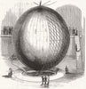 PARIS. Immense copper balloon, at Paris 1844 old antique vintage print picture