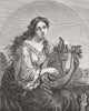 MUSIC. St Cecilia 1849 old antique vintage print picture