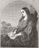PRETTY LADIES. St Catherine 1849 old antique vintage print picture