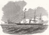 DENMARK. HMS Miranda, pioneer of, Saluting Kronborg Castle, Elsineur 1854