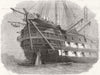 TELEGRAPHS. The Atlantic Telegraph Cable-Stern of H M S Agamemnon 1858 print