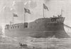 LONDON. Launch of the Turkish Iron-clad frigate Mes Oudiyeh at Blackwall 1874