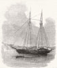 JAMAICA. The Slave-schooner at Port Royal 1857 old antique print picture