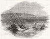 SCILLY. Going down to the Brigand steamer, off the Scilly Islands 1842 print