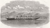 CUMBRIA. Steam-Gondola for Coniston Lake 1860 old antique print picture