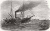 TURKEY. The Sultan's Barge nearly run down in the Bosphorus 1859 old print