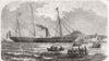 MANCHE. L'Aigle-The New Imperial Yacht, off Cherbourg 1859 old antique print