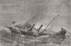 PAS-DE-CALAIS. The Prince Frederick-William mail steamer Ashore off Calais 1859