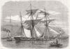 IRELAND. Towing the Marianne, Water-logged Barque, into Cobh Harbour 1858