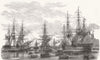 ITALY. Landing of the French troops in the port of Genoa 1859 old print