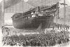 LONDON. Launch of the Edgar, the New Line-of-battle ship, at Woolwich 1858