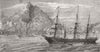 SPAIN. Town and Harbour of Alicante 1859 old antique vintage print picture