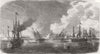 CHINA.The Allied Squadron attempting to force the passage of the Hai River 1859