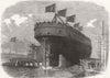 GLASGOW.Launch.Osman Ghazy, ironclad steam-ram, built for Turkish Govt at 1864