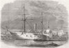 EGYPT. The Pacha of Egypt's Yacht at her Moorings off Woolwich 1862 old print