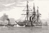 SHIPS. The Collision between the German Ironclads in the Channel 1878 print