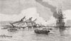 FINISTÈRE. Du Gues Lin, French Line-of-battle ship, Aground at Brest 1860