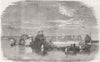 HAMPSHIRE. Launch of the Bacchante, at Portsmouth 1859 old antique print