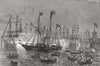 SPITHEAD. Naval review-Shah Royal Yacht Victoria Albert inspecting fleet 1873