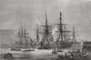 SHIPS. Black watch-crew of Victory cheering Sarmatian; ; Duke Wellington 1873