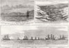 CARTAGENA. Naval battle. Tetuan, Vitoria broadsides; Bog Dunmore, Ireland 1873