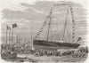 GERMANY. Launch of the Cologne, at Millwall 1858 old antique print picture