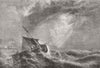 BOATS. A Signal of Distress in the Offing. Boat in difficulty 1858 old print
