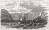 NORWAY. Entrans to Kristiansund-Russians running for refuge 1854 old print