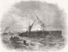 SHIPS. Wreck of the Spindrift 1869 old antique vintage print picture