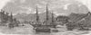 JAPAN. The Bay of Nagasaki Japan 1857 old antique vintage print picture