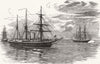 EGYPT. HMS Iris with Gunboats Beacon & Decoy Blockading Damietta; War in 1882