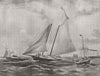 AMERICAS CUP. America Running Home,Goose-winged,winning RYS at Cowes,1851 1895