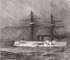 DARDANELLES. British fleet-HMS Temeraire cleared action passing Ft Chanak 1878
