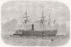 DEVON. The Kaiser Max, Austrian Steam-Ram, in Plymouth sound 1865 old print
