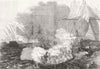MOROCCO. Attack upon Barbary Pirates by the English ship of war, Fantome 1846