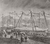 HAMPSHIRE. Floating out H M S Devastation at Portsmouth 1871 old antique print