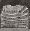 LONDON. Interior of Drury Lane theatre, 1804 c1880 old antique print picture