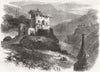 BHUTAN. The Burnt Palace of the Rajah of Saleeka 1866 old antique print