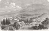 MONACO. The Town of Monaco as viewed from the Sea 1860 old antique print
