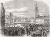 POLAND.Disturbances at Warsaw.Slaughter before Viceregal Castle,8th April 1861