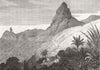 ST HELENA / MOUNTAINS. Lot and Lot's Wife 1877 old antique print picture