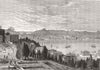 TURKEY. View from Lord Salisbury's hotel at Pera 1876 old antique print